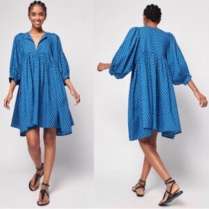 Faherty Lyla organic cotton popover mini dress size small.